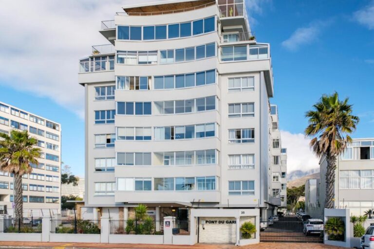 Exterior view of Point Du Clair building housing Atlantic Views apartment