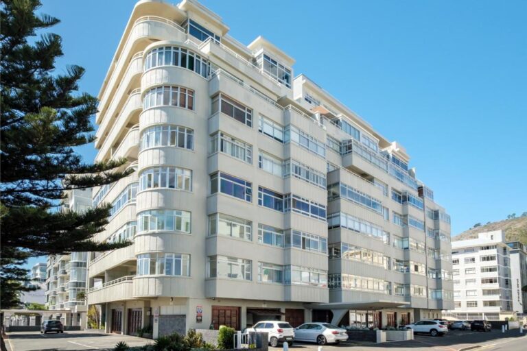 Contemporary exterior of Marin apartment building with coastal setting