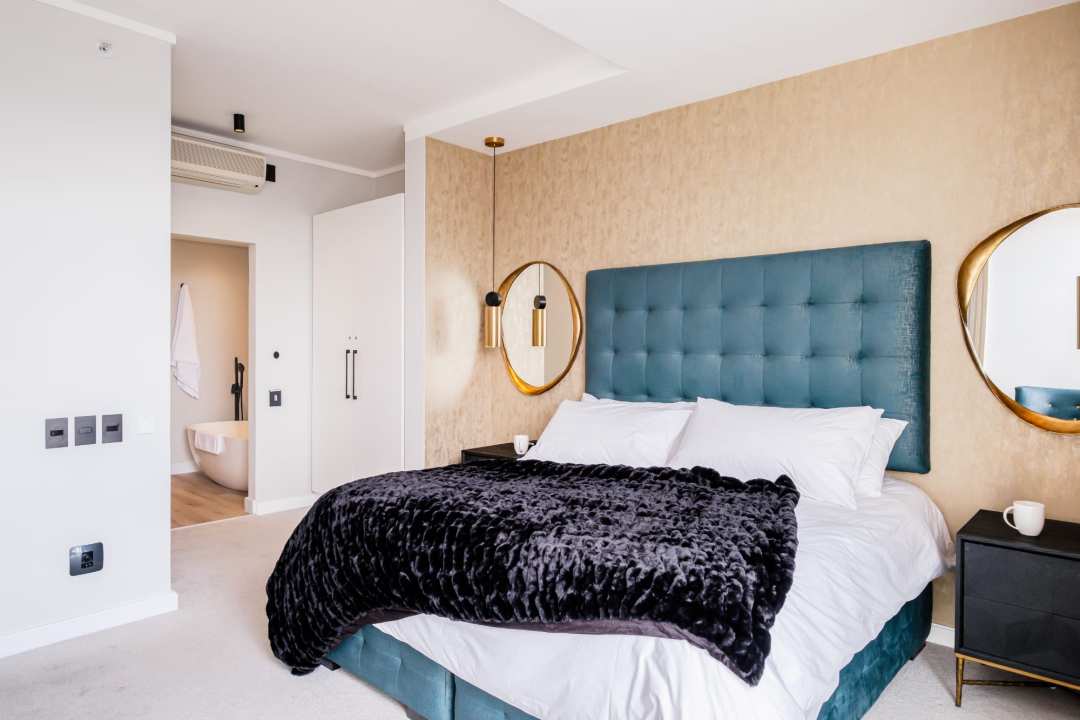 Sophisticated Bedroom with Bold Accents at 413 Harbour Bridge