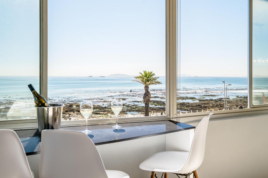 Ocean-view breakfast bar with wine setup at Atlantic Views-1