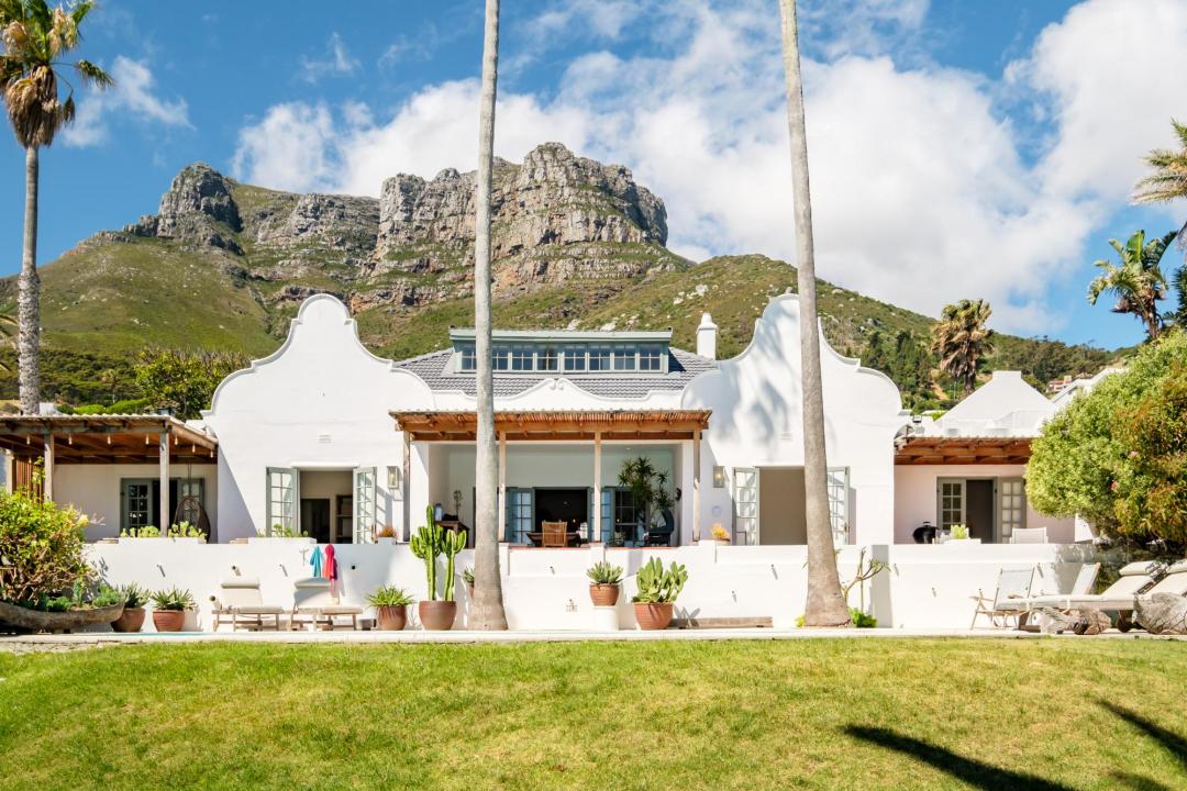 Cape Dutch-style villa with mountain backdrop at Solmara